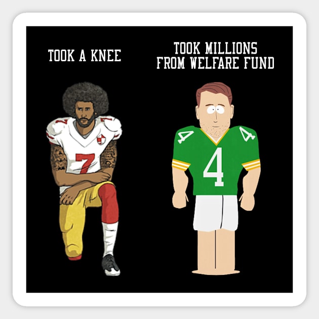 Colin Kaepernick & Brett Favre SouthPark Sticker by MAR-A-LAGO RAIDERS